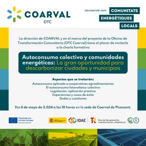 Lee más sobre el artículo Charla informativa sobre Comunidades Energéticas en la sede de COARVAL